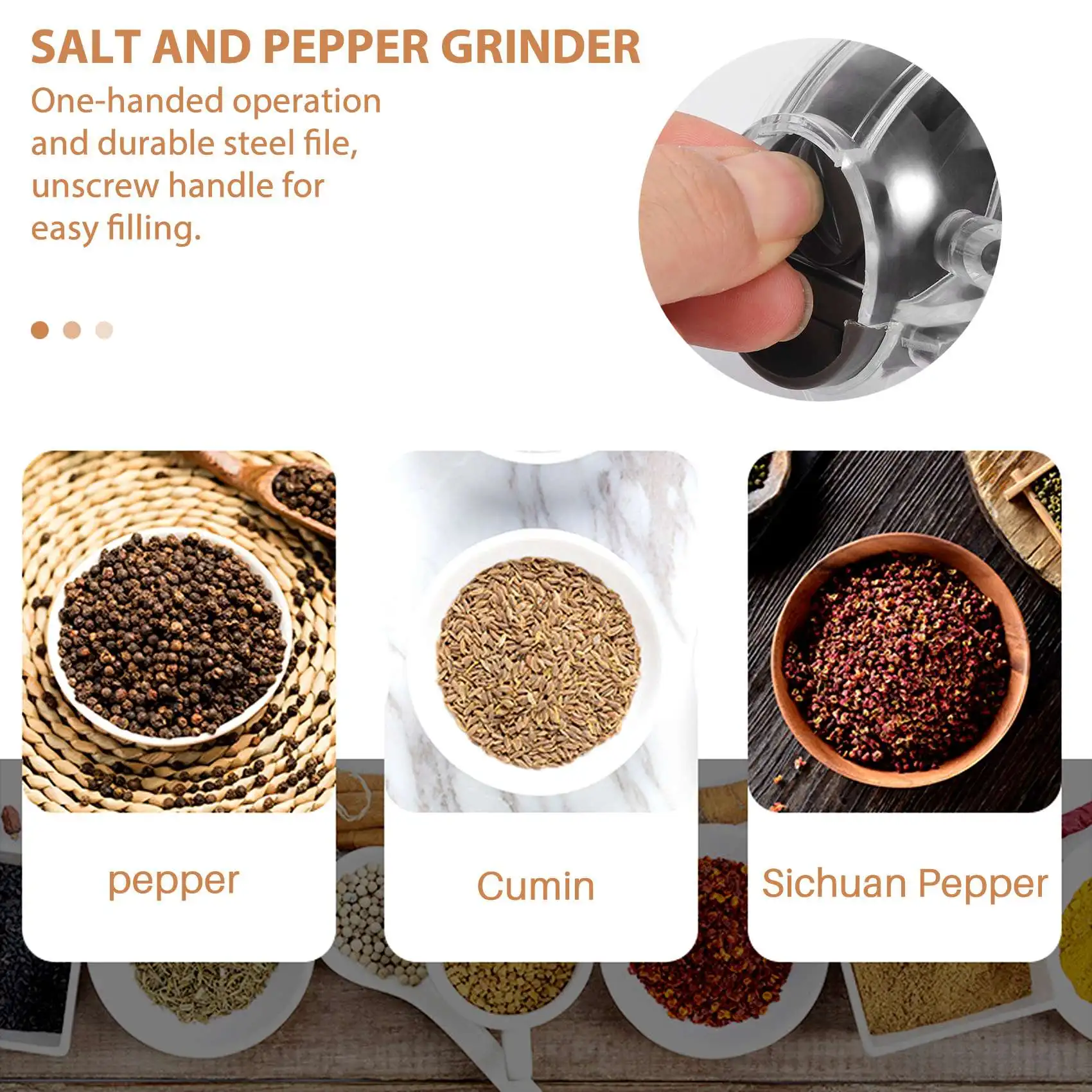 Mini Saltball Salt Pepper Grinder Mill Cute