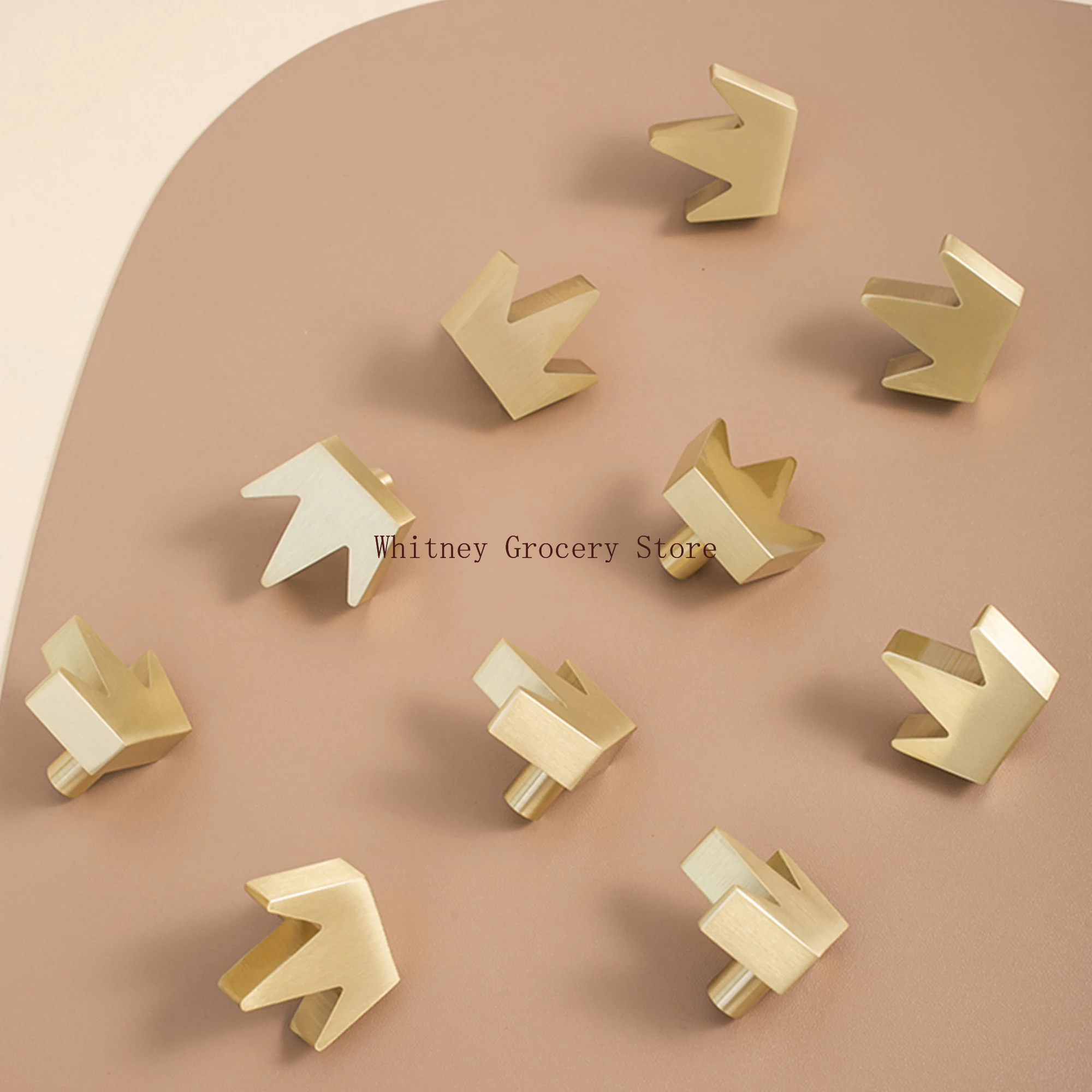 Crown shape Brass Furniture Hardware Handles Creative Drawer Pulls Gold Knobs for Cabinets Kitchen Cupboard Pull Handle