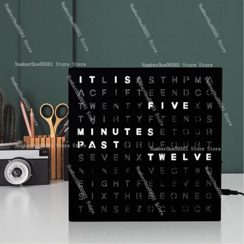 68-5 Desktop LED Letter Light Box Office Study Timer Clock English Alphabet