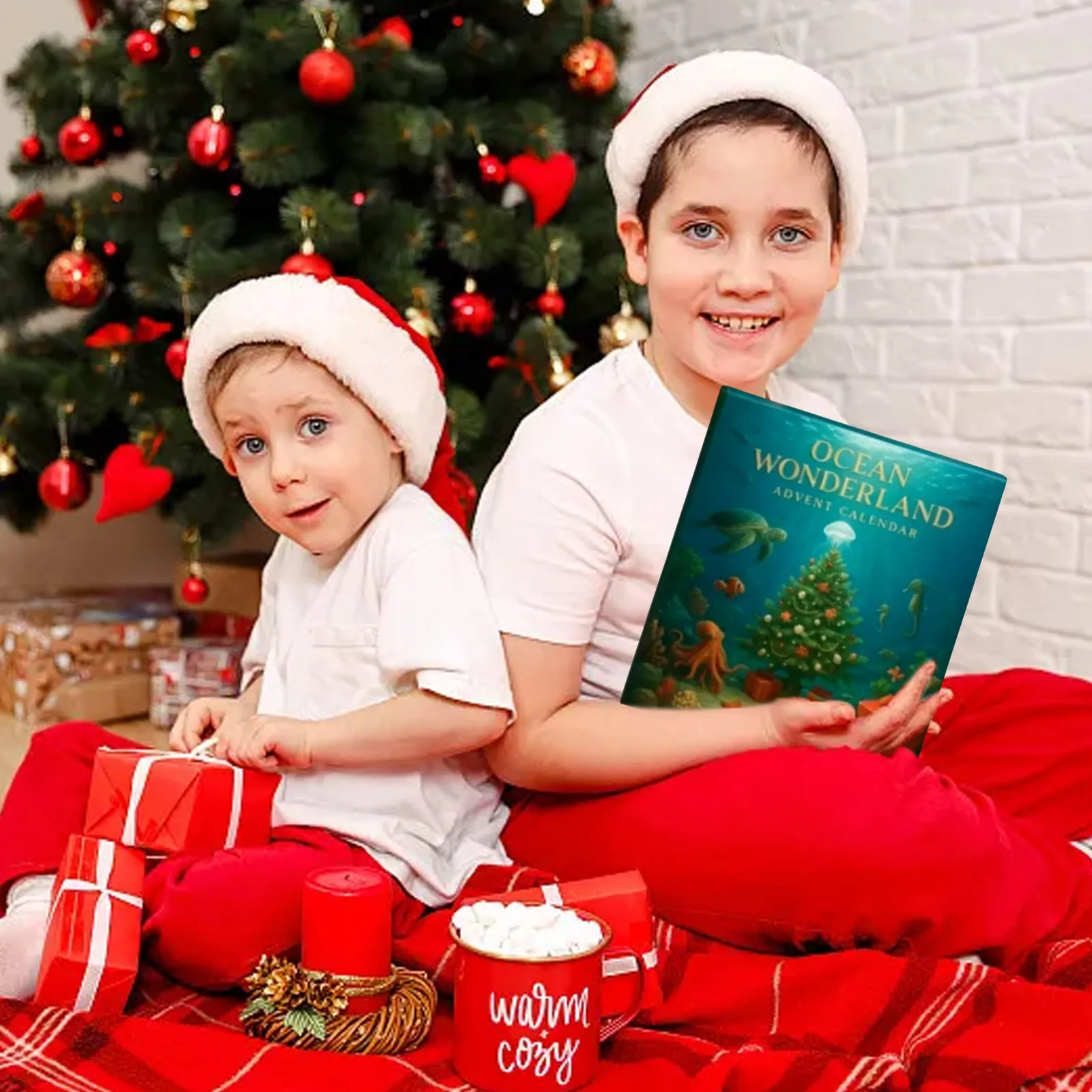 Moda diversão brinquedos crianças oceano calendário do advento natal 2025 contagem regressiva calendário do advento 24 dias festival suprimentos quente