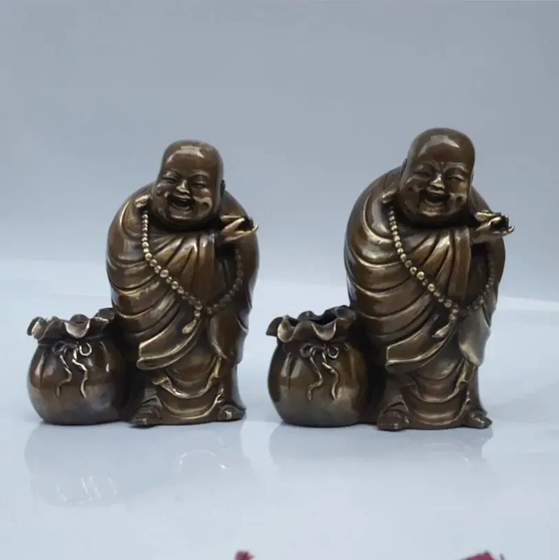 SCY   1002+++Maitreya copper Buddha pen metal crafts copper Buddha Maitreya micro landscape decoration