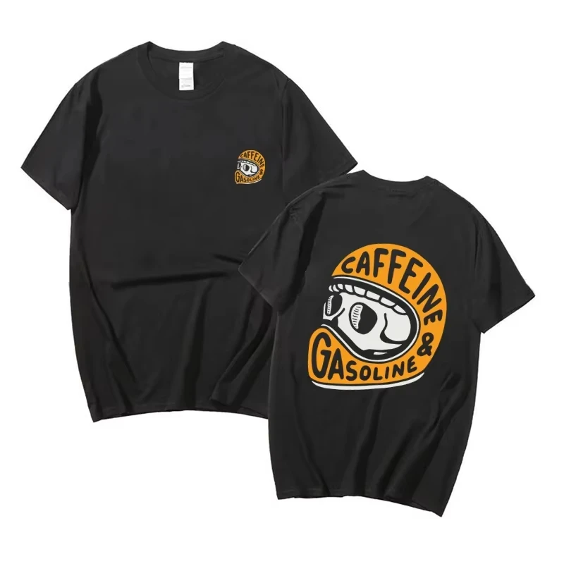 Gothic Harajuku Biker Totenkopf Grafik Bedrucktes T-Shirt für Männer und Frauen, Baumwolle, Locker Geschnittenes Casual T-Shirt, Herren T-Shirts, Sommer Herrenbekleidung – Detail 8