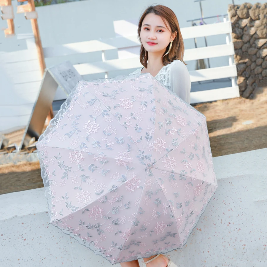 Girl Umbrella Parasol Rain Visor Uv Big Lace Windproof Umbrella Automatic Large Luxury Ultra Light Double Layer Guarda Chuva Sun