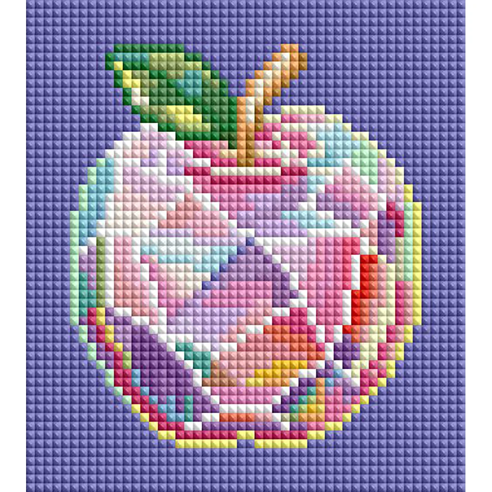 Minigem™ Crystal Apple 5' X 5' 5D DIY Resin Square Diamond Painting Kit - Colorful Crystal - Like Apple Mosaic for Home Decor