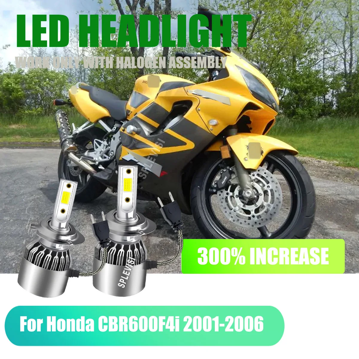 

H7 LED Headlights High-efficiency cooling system Support Up to 60,000 hrs For Honda CBR600F4i 2001 2002 2003 2004 2005 2006