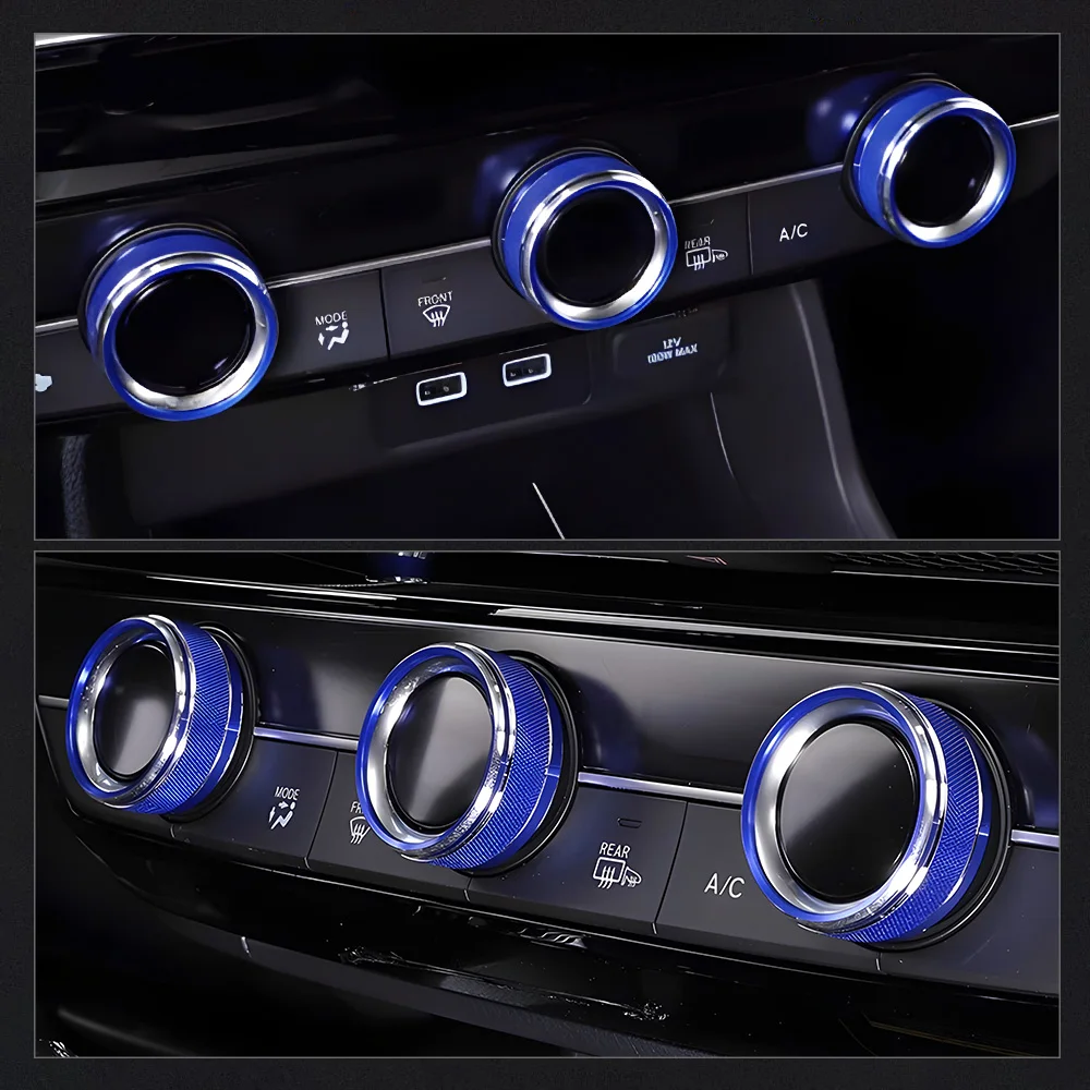 LECART لهوندا CR-V اكسسوارات 2023 2024 سيفيك 11th Gen 2022 20223 2024 درجة حرارة الهواء التيار المتناوب حجم VOL غطاء المقبض الألومنيوم جميع