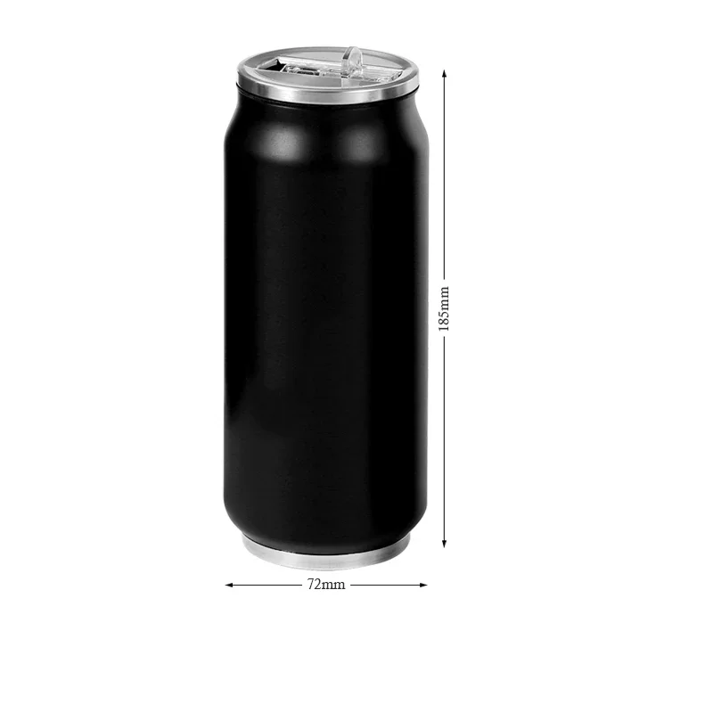 500ML 304 Stainless Steel Cola Can Thermos, Custom LOGO Vacuum Cup Flask Portable Double Layers Straw Cup Water Bottle Mug view 4