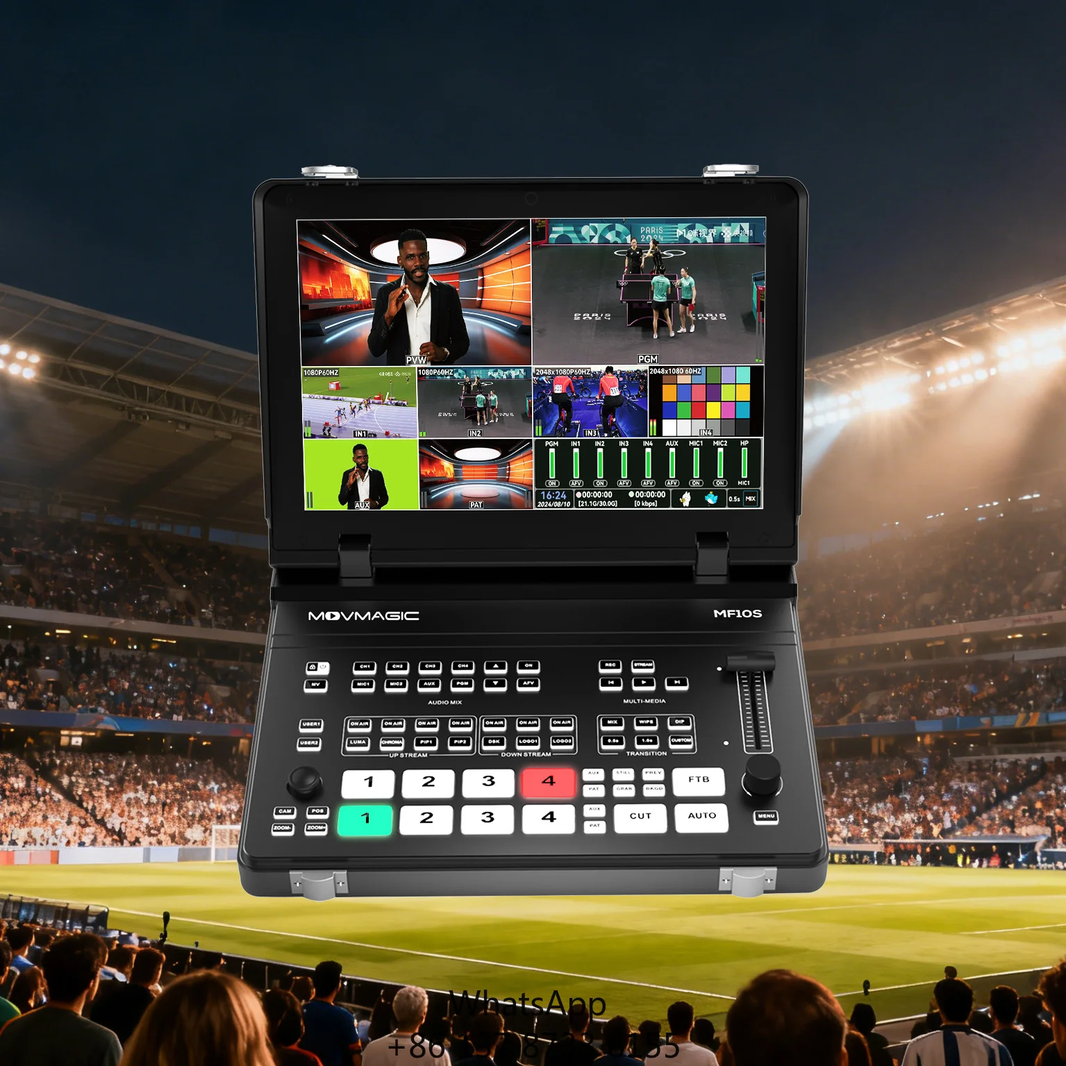 Movmagic Professional 5-Channel Multi-Camera Video Switcher | For HD Resolution Multi-Function Buttons PTZ Control Supported