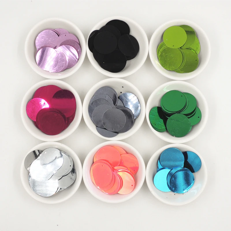 공예에 대 한 10 그램/갑 30mm 장식 조각 대형 라운드 장식 조각 Paillettes Lentejuelas With1 측면 구멍 DIY 드레스 수동 재봉 액세서리