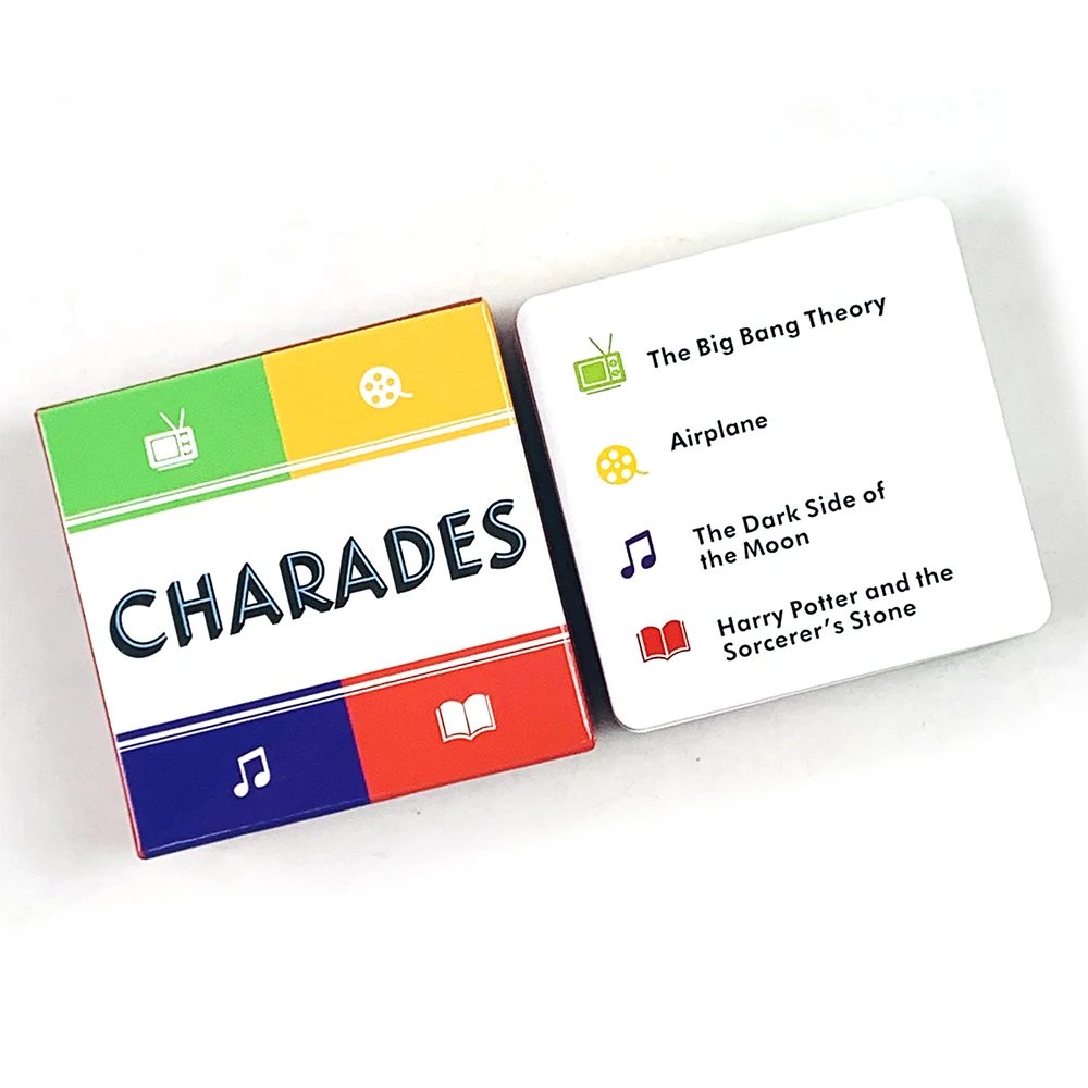 Mini 50 Cards Charades Game Portable Camping and Holiday Games For Adults and Family After Dinner Amusements Board Game