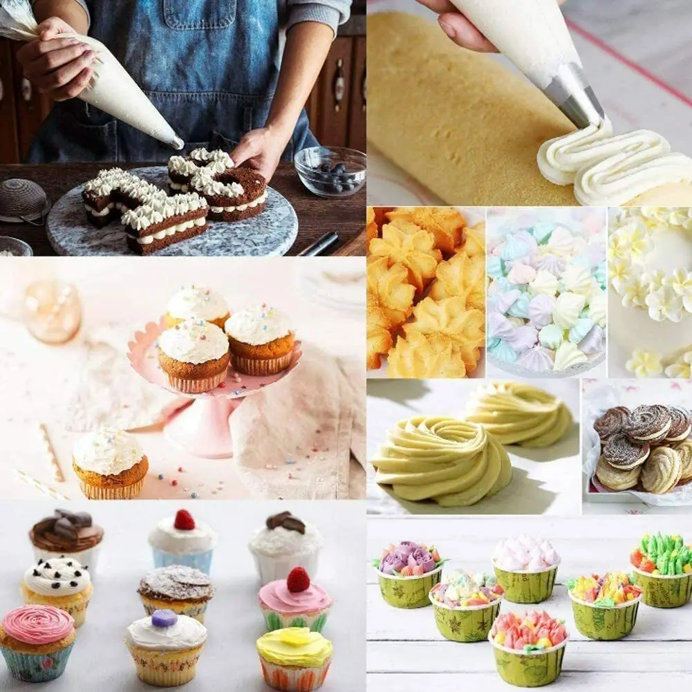 100PCS Disposable Piping Pastry Bag Icing Piping Cake Cupcake Decorating Tools