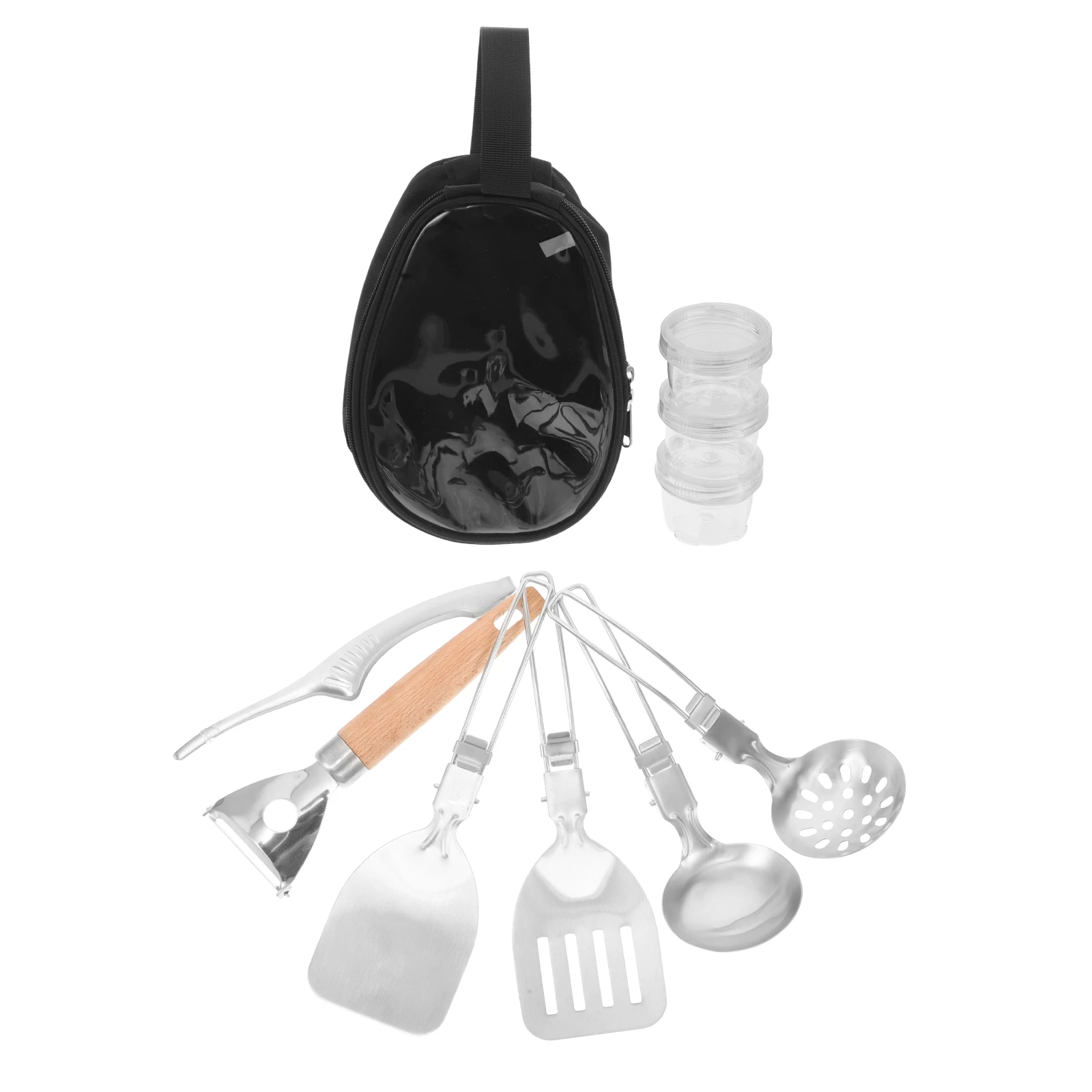 

Camping Kitchen Bag Cooking Utensil Outdoor Black Oxford Cloth Campfire Equipment