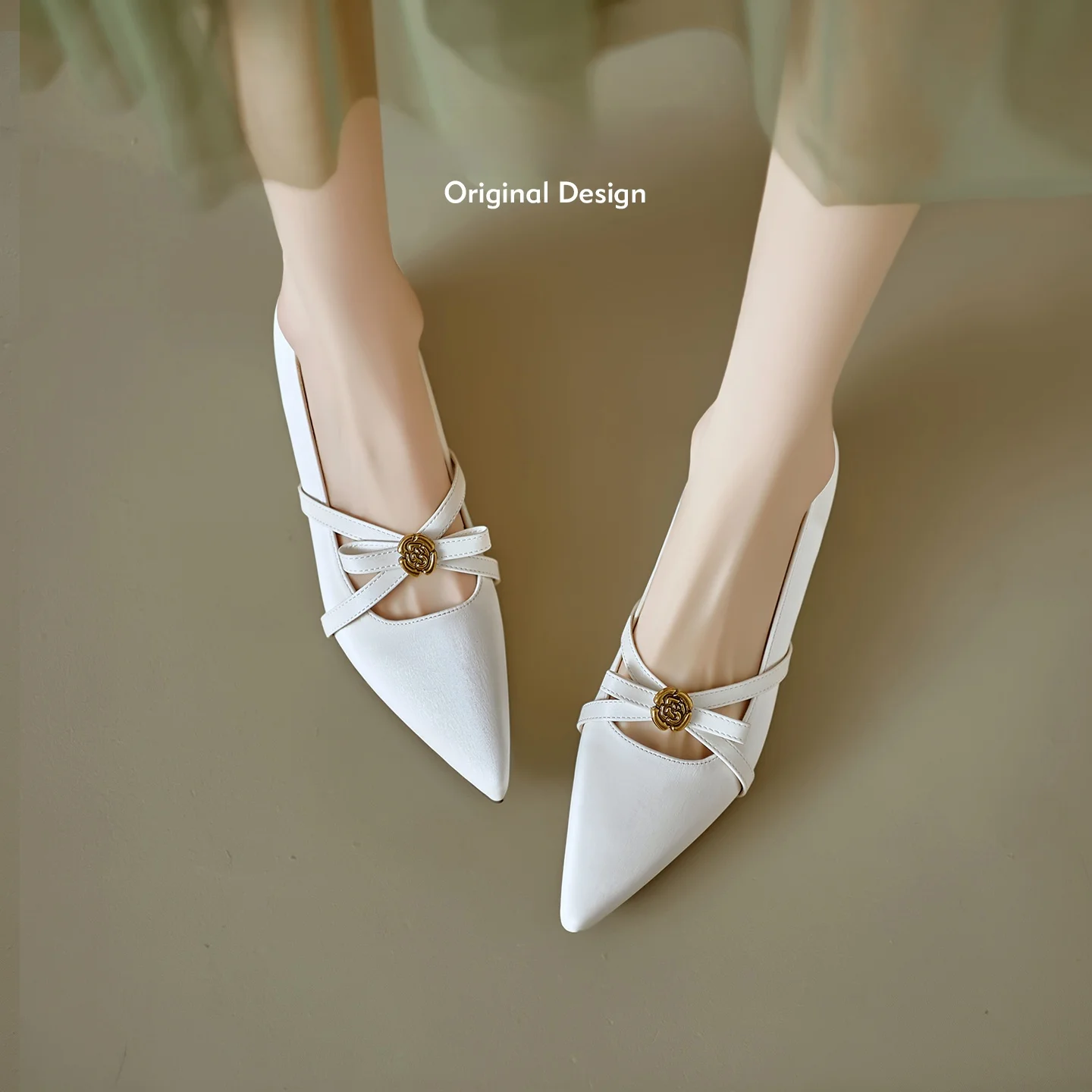 sheepskin-version-mary-jane-shoes-women's-ballet-flat-cross-band-knot-increased-height-korean-style-fashion-single