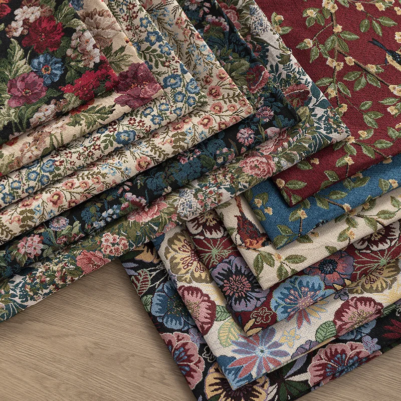 

Monet Oil Painting Jacquard Fabric High-quality and Thick Sofa Curtain Clothing DIY Decorative Fabric Durable Multi-color Series