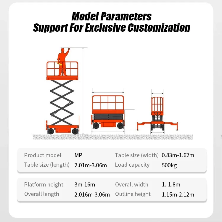 Fast shipping werk platform lift inclined platform lift movable material lift platform