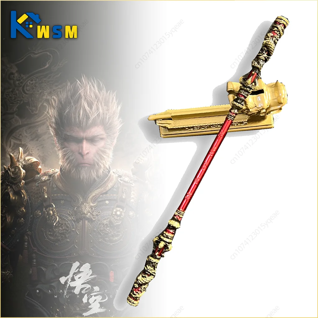 22CM Game Peripherals Sun Wukong As-You-Will Gold-Banded Cudgel Full Metal Replica Miniature Cold Weapon Model Long Stick Crafts