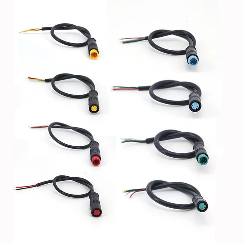 

Аксессуары для электровелосипеда M8, дополнительный кабель, водонепроницаемый разъем, штыревой базовый разъем для дисплея, 2/3/4/5/6-контактный удлинитель кабеля