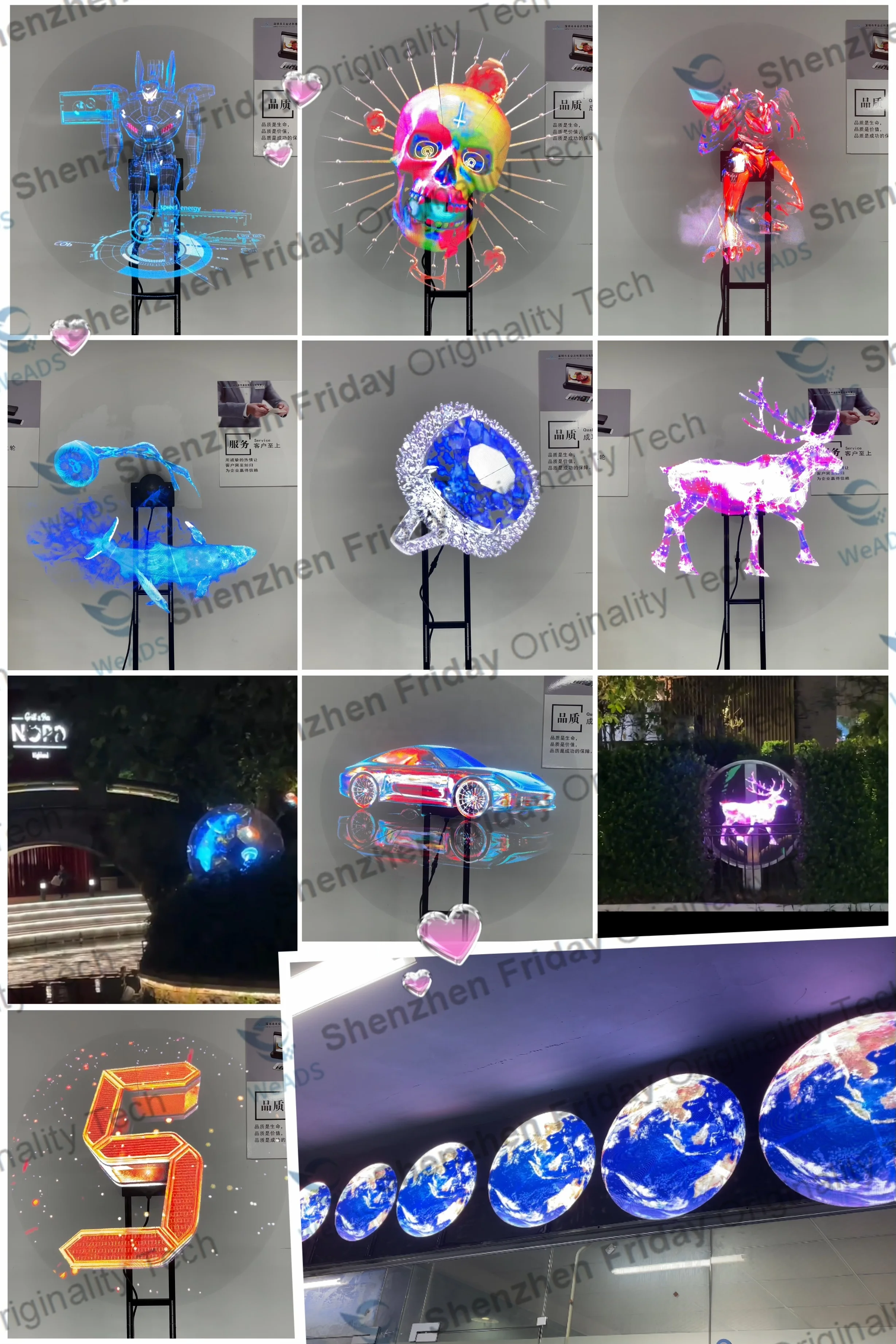 Innovative APP control Led 3d Hologram Advertising Holographic Fan Display Equipment 3d Indoor Hologram led Fan image 2