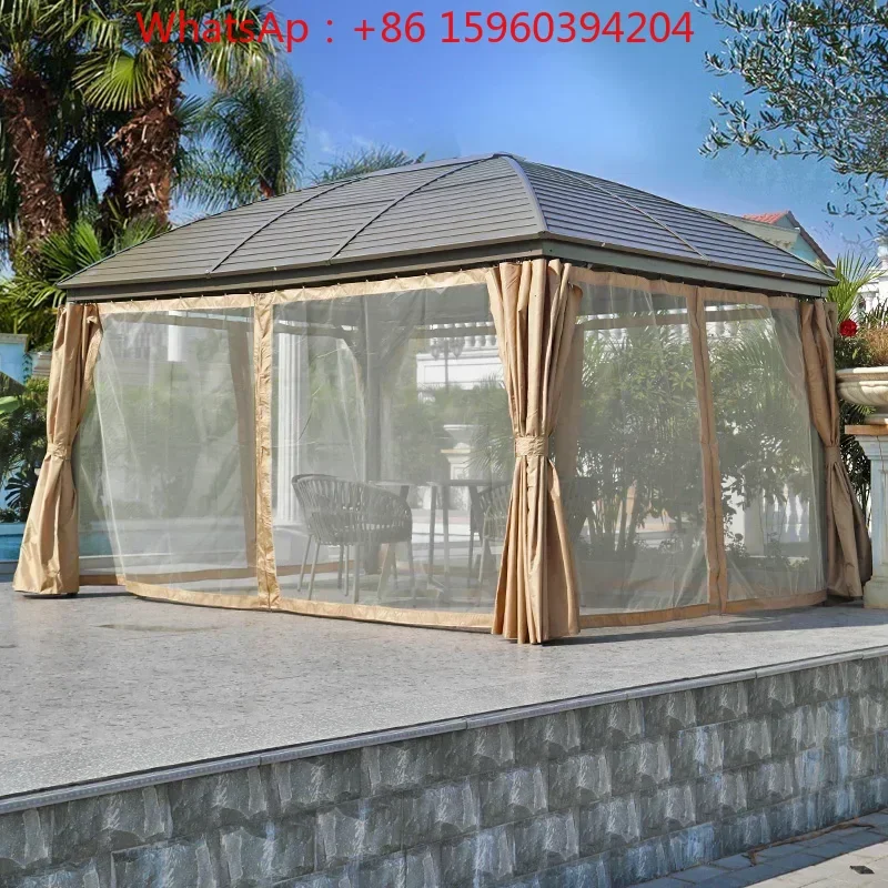 

Outdoor pavilion courtyard villa tent leisure pavilio garden roof aluminum alloy waterproof terrace simple pavilion wooden house