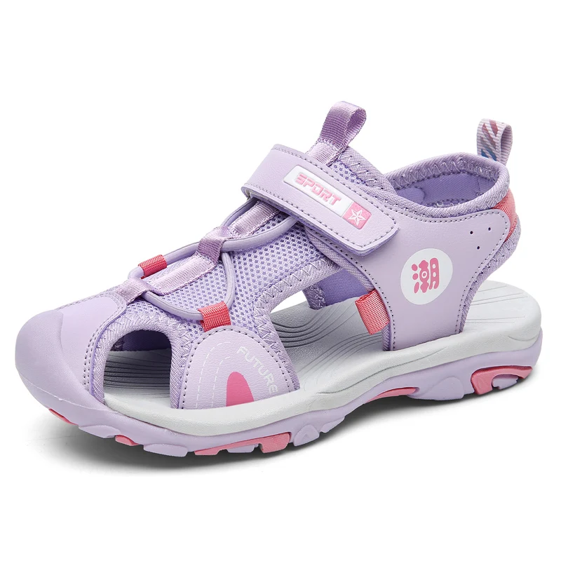 

Summer Beach Water Children Closed Toe Sandal Outdoor Non-slip Soft Bottom Shading Leather Boys Girls Fashion Sandals Breathable