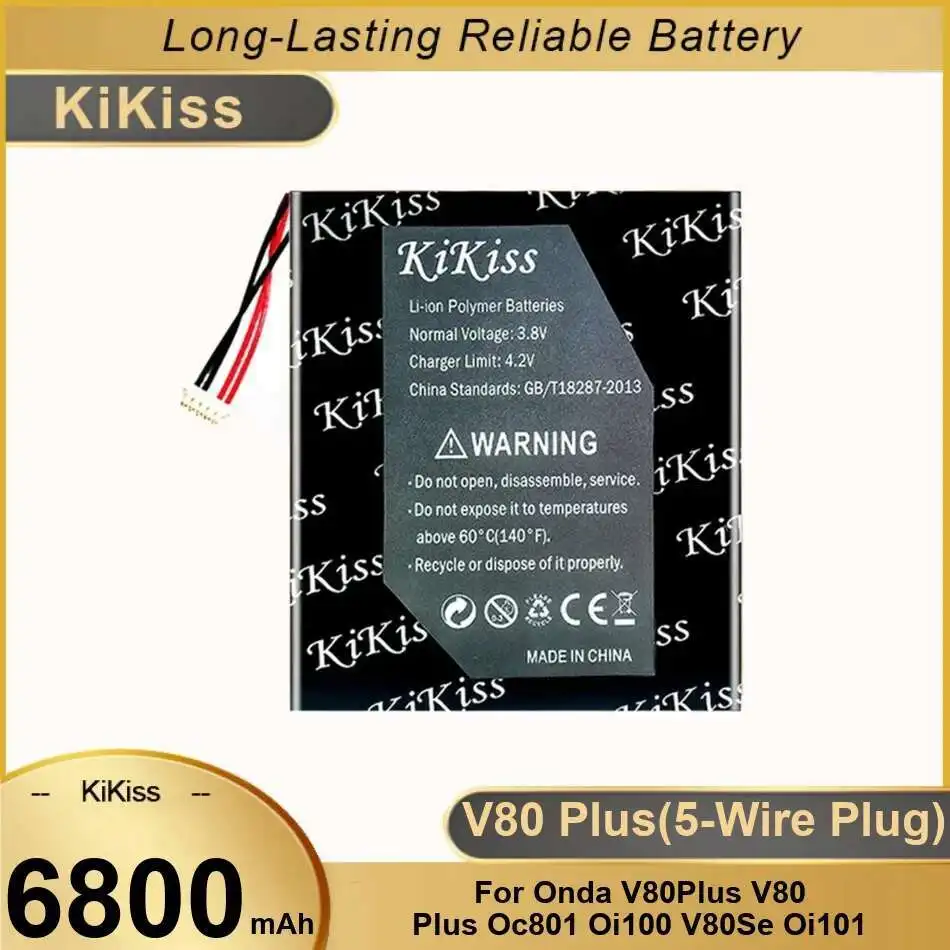 

Laptop Battery High Capacity High-Efficiency For Onda V80plus V80 Plus OC801 OI100 V80SE OI101 5-Wire Plug 6800Mah