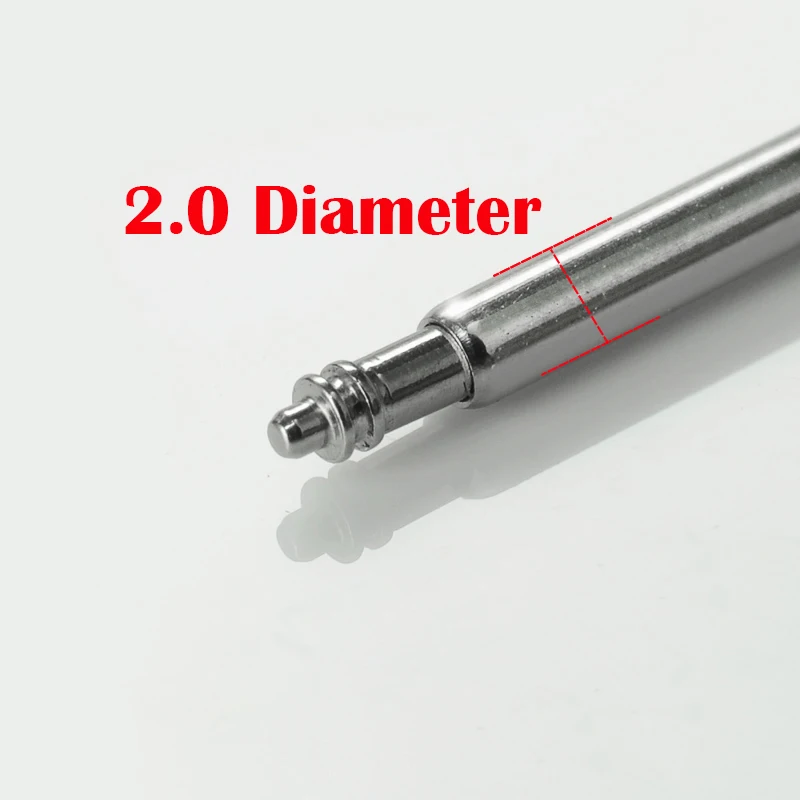 2.0mm Diameter Watchband Spring Bar Pin Watch Accessories Stainless Steel Spring Rod Link Pins 16/18/20/22/24mm Width Size 15pcs