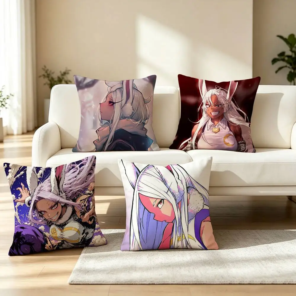 A-Anime R-Rabbit Hero Mirko Pillow Case Square Double-Sided Sofa Cushion Cover Bedroom Bedside Pillow