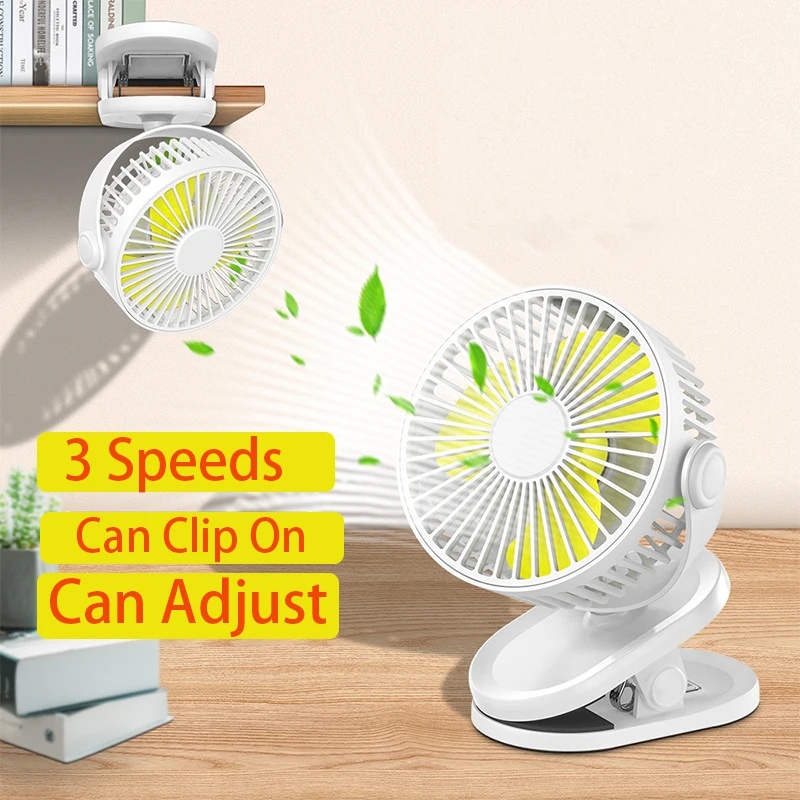 

Clip on Fan 2000mAh Battery Operated Desk Fan Rechargeable Camping Fan for Office Desktop Outdoor