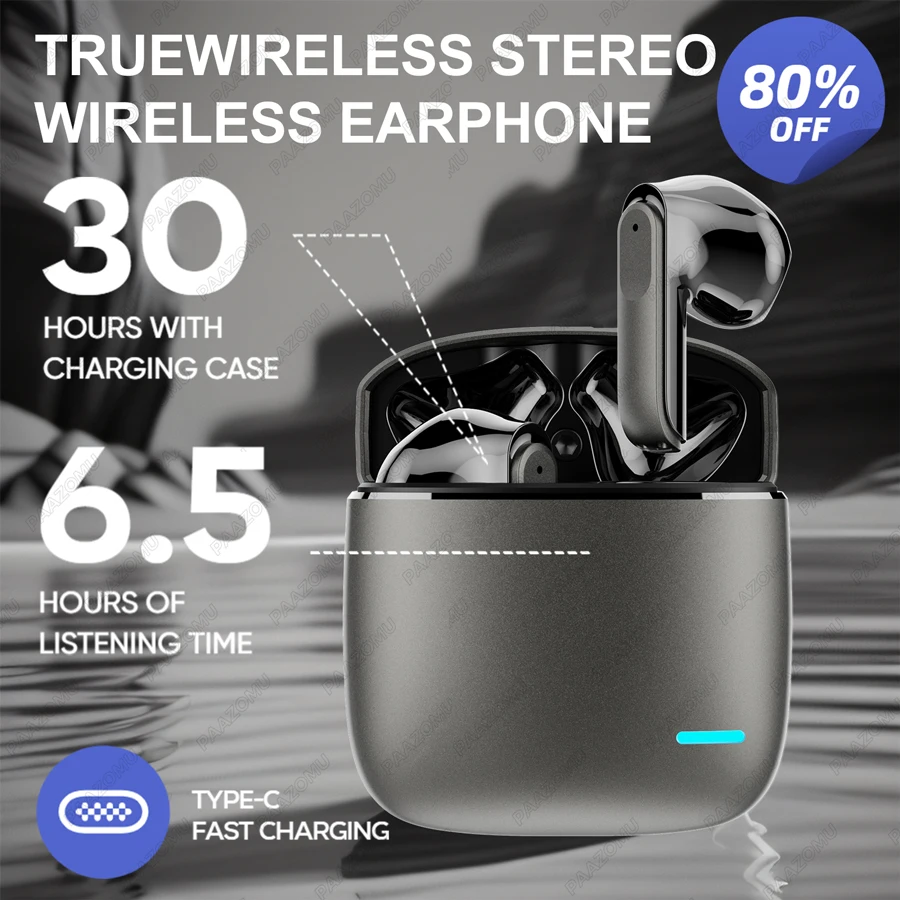 

TWS Wireless Headphones Bluetooth Headphones with Microphone Charging Case Earphone Hi-Res Audio Headphones for All Smartphones