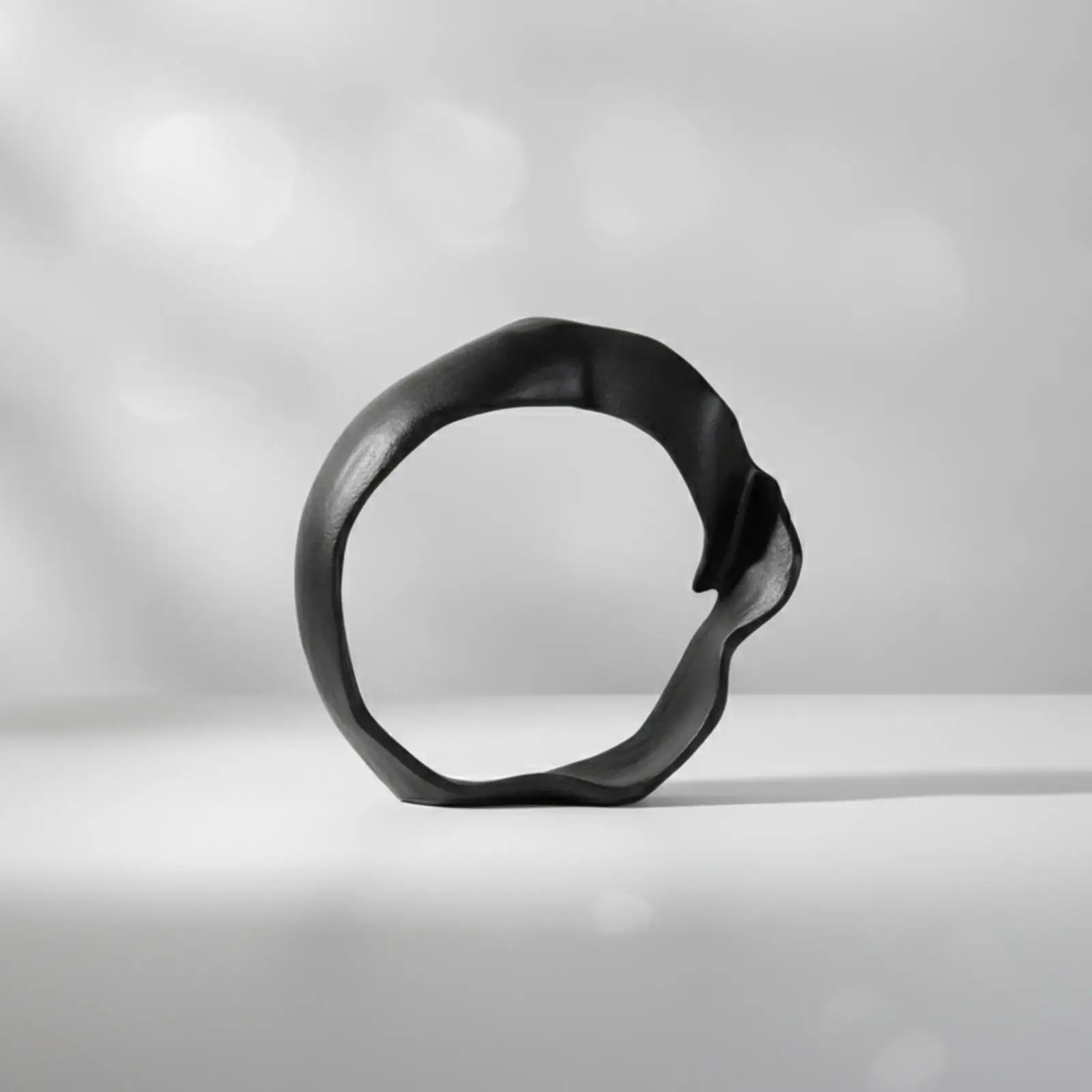 Decorative Hoop Modern Sculptural Loop Metallized for Living Room, Coffee Table