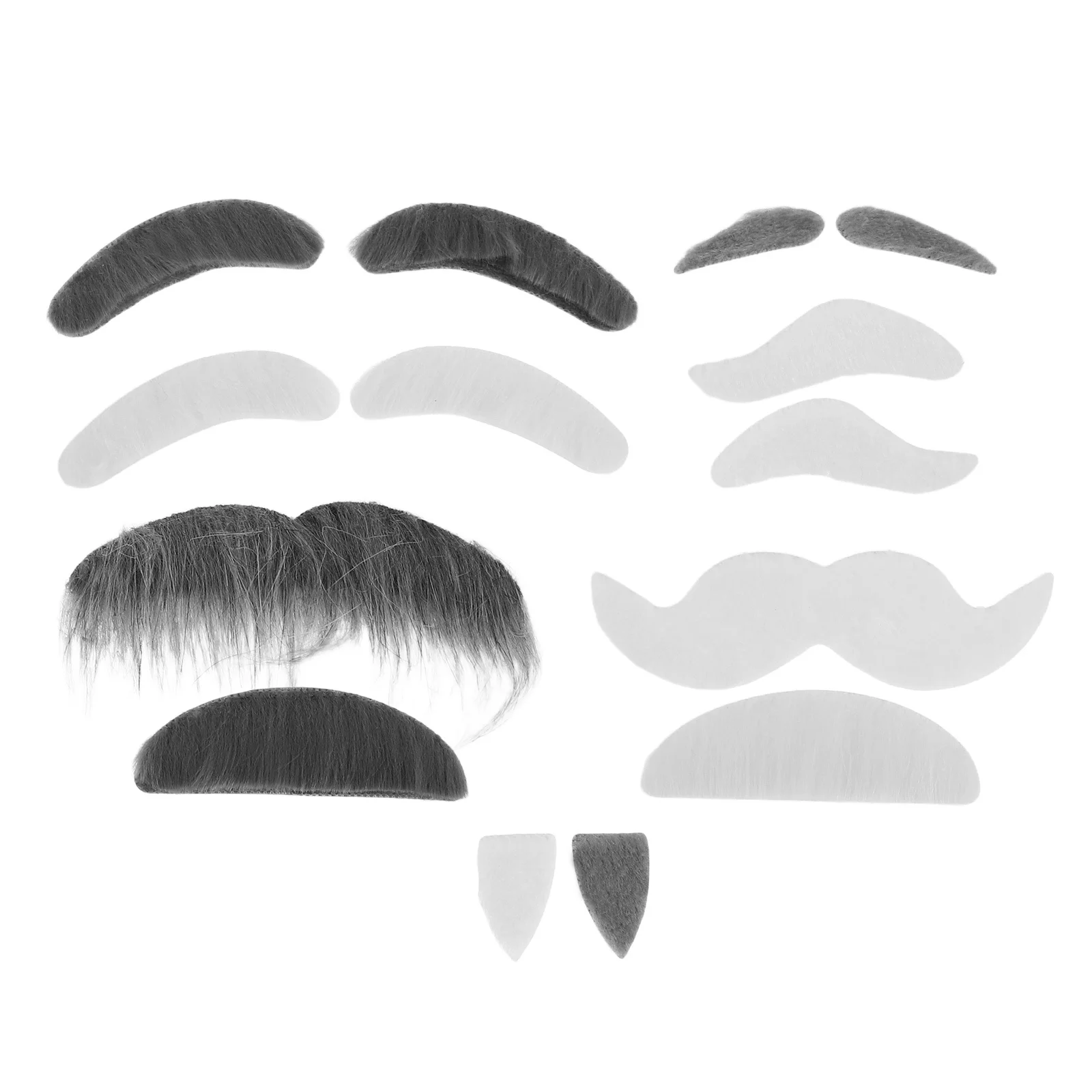 1 Juego de cejas realistas de bigote de barba falsa adhesiva 4 en 1 para Halloween, fiesta de Navidad, Cosplay, disfraz de abuelo y anciano para hombre