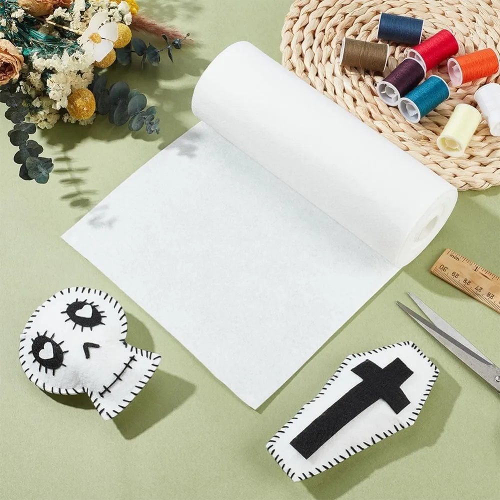 Fotografia 5: Rolo de Feltro Branco 118x7.87 Polegadas, Tecido de Feltro Não Tecido para Artesanato, Patchwork, Costura, Decoração e DIY, 1mm de Espessura