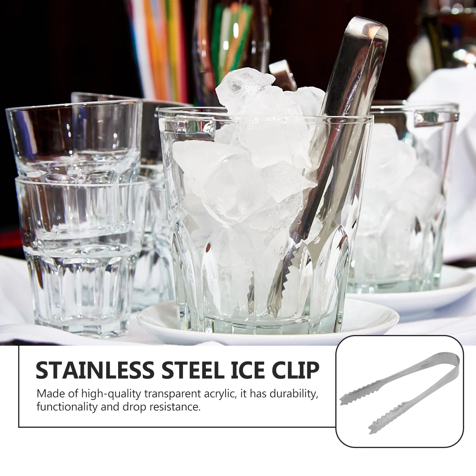 

5 pcs 430 Stainless Steel Ice 13Cm Clear Acrylic Food Serving For Kitchen Bar Buffet Catering Picnic Wedding Party Use Kitchen
