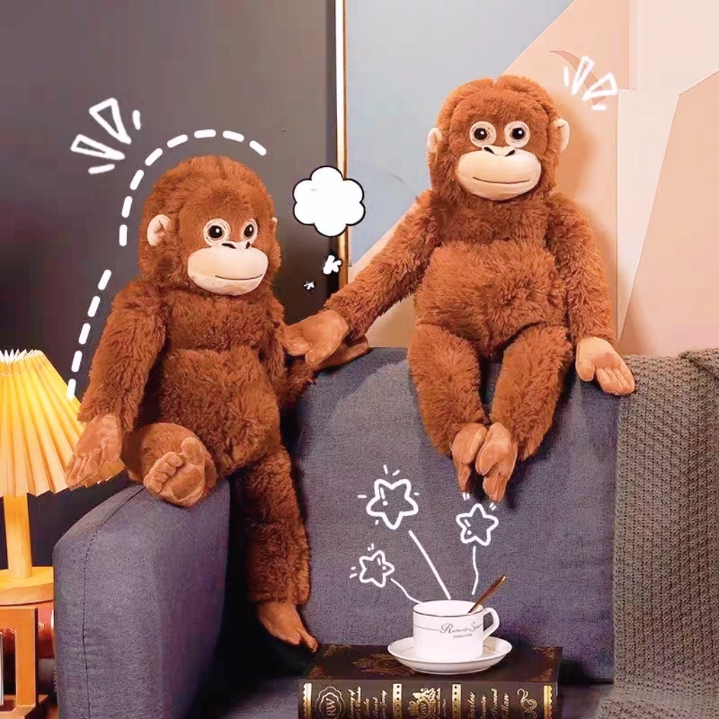 

Милая плюшевая игрушка орангутанг - модная подушка-обезьянка и кукла, уютный компаньон для детей, подарок на день рождения для девочек