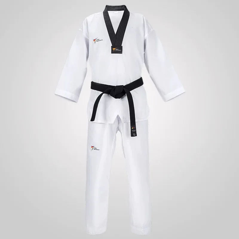 WT Taekwondo White Sports Uniform, suitable for Karate, Judo and other martial arts, unisex adult beginner competition general u