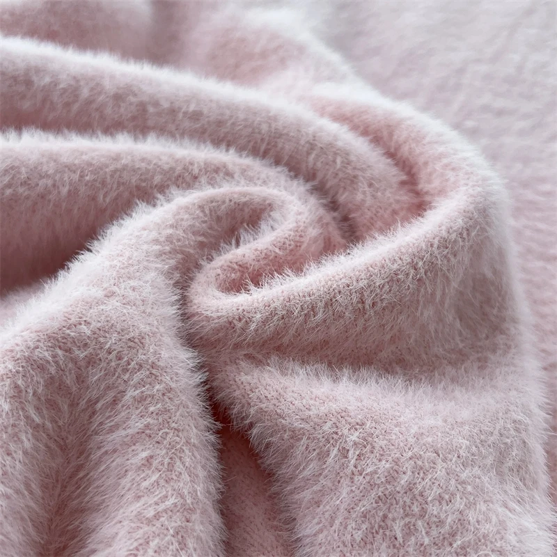 Damen Kunstnerz Gestrickter Meerjungfrauenrock Hohe Taille Weicher Flauschiger Warmer Pulloverrock Herbst Winter Eleganter Figurbetonter Langer Midirock 636 – Detail 24