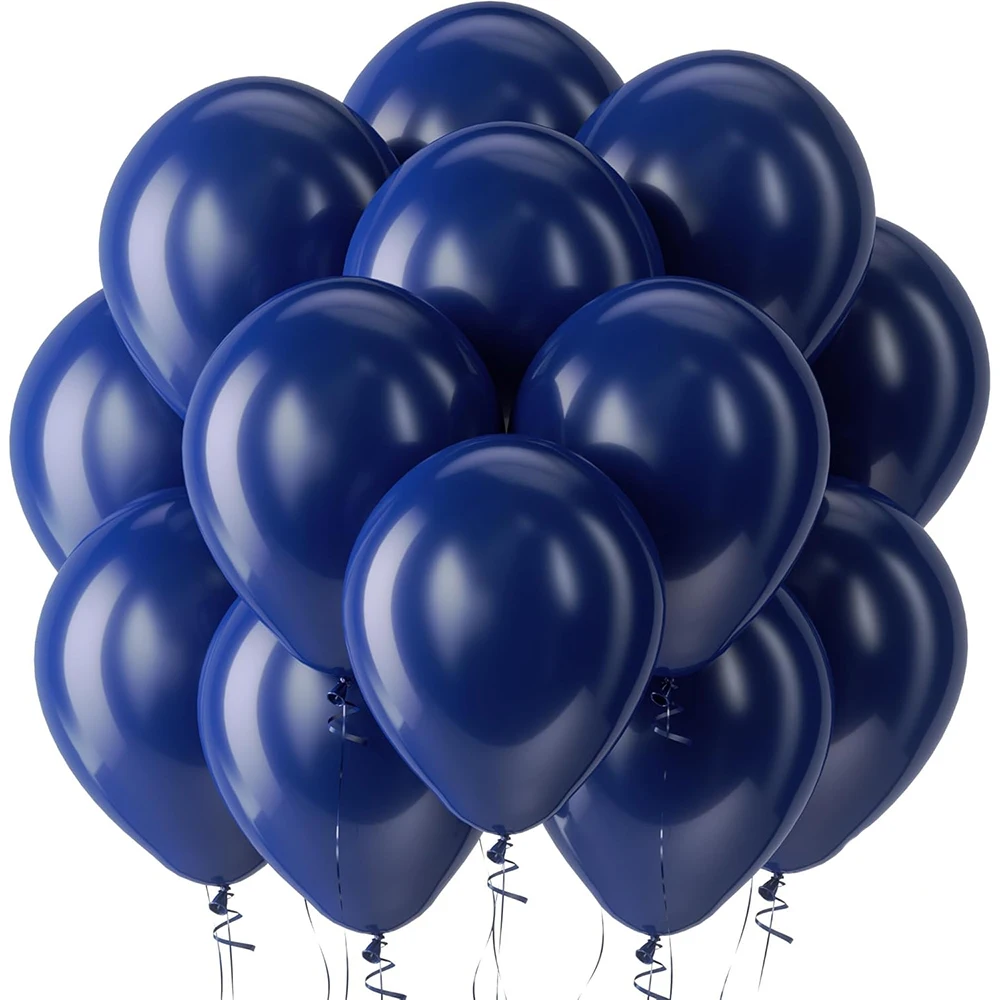 5/10/12inch Blue Balloons Dusty Haze Pastel Navy Royal Metal Blue Latex Balloons for Baby Shower Wedding Birthday Party Decor - view 5