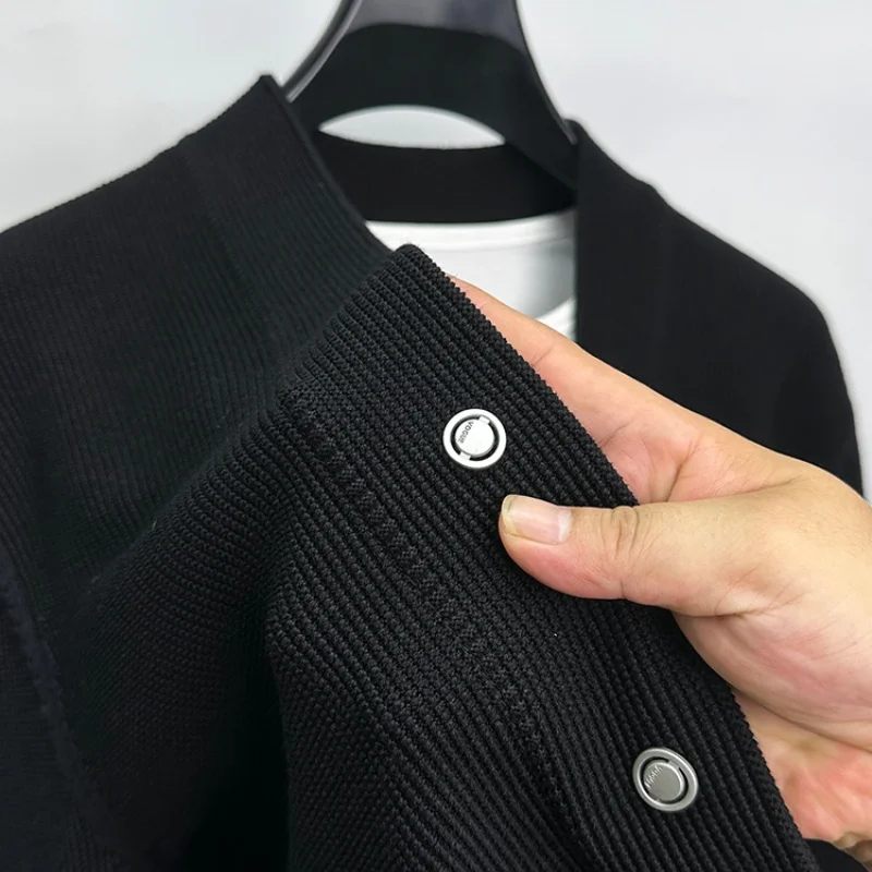 Men's New High quality Autumn Sweater Cardigan Brand V-neck Knitwear Trendy Coat Casual Fashionable Shawl Pullover Men's wear