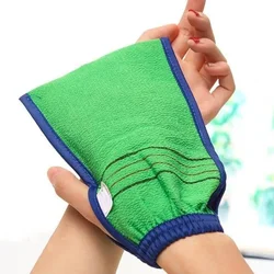 1 Pc Willekeurige Kleur Douche Spa Exfoliator Dubbelzijdig Bad Glove Body Reiniging Douche Handschoenen Schrobben Handschoenen