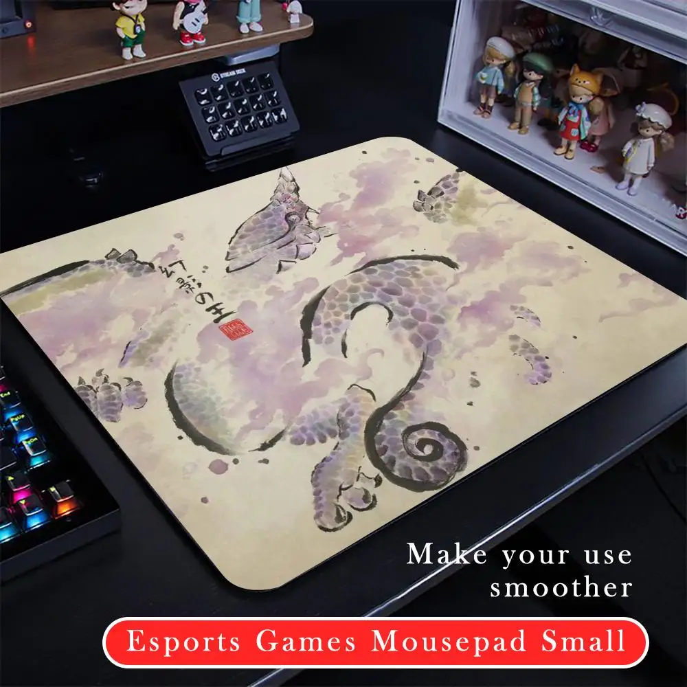 Monster Hunter Wilderness Drawing Dragon Mouse Pad Cartoon rubber Small mouse pad desktop computer office keyboard e-sports game