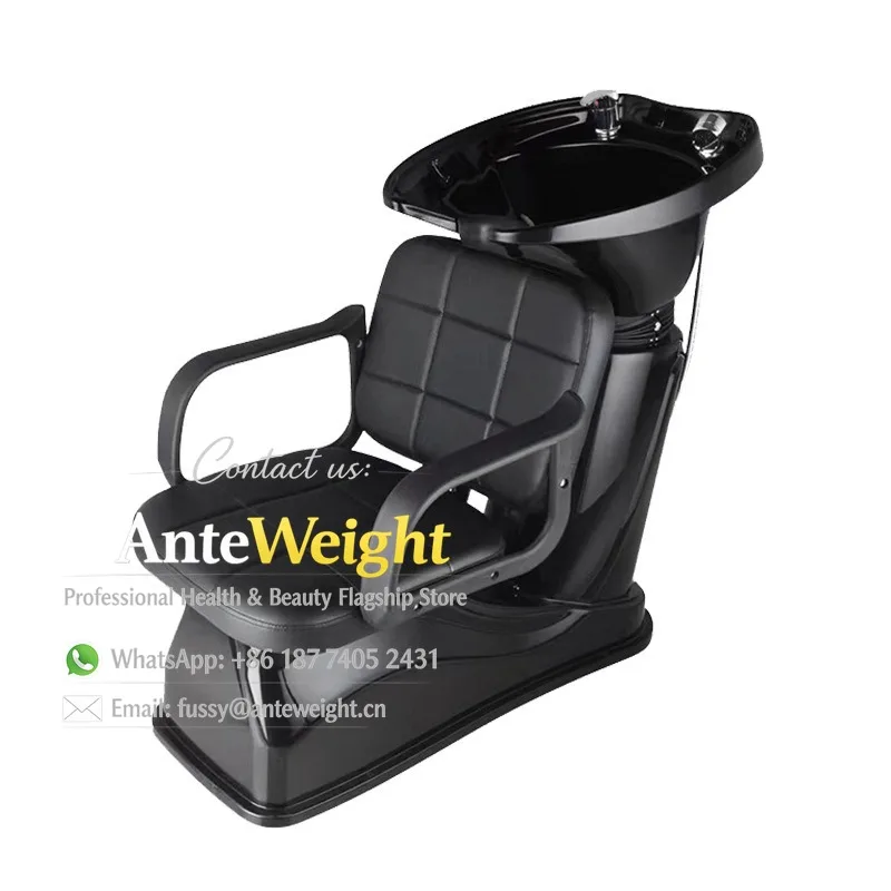 ABS Shampoo Bed for Hair Salon, Professional Barber Hair Rinse Station | Salon Reclining Hair Wash Chair for Beauty Salon
