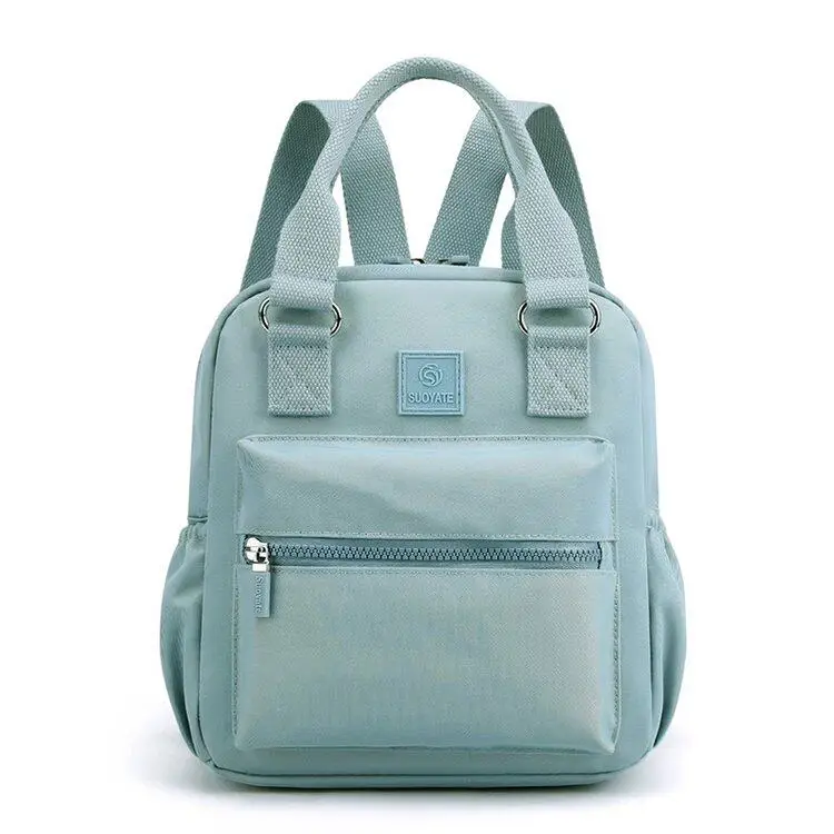 New Summer Lightweight Women's Backpack  Multi-layer Fashion Casual Small Backpack Solid Color Sports Travel Bag