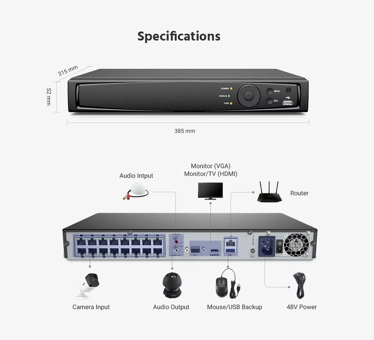 ANNKE 16CH 12MP نظام NVR احترافي 3K 5MP 8 قطعة IP POE ميكروفون صوت ذكي صناعي CCTV مع قرص 4t