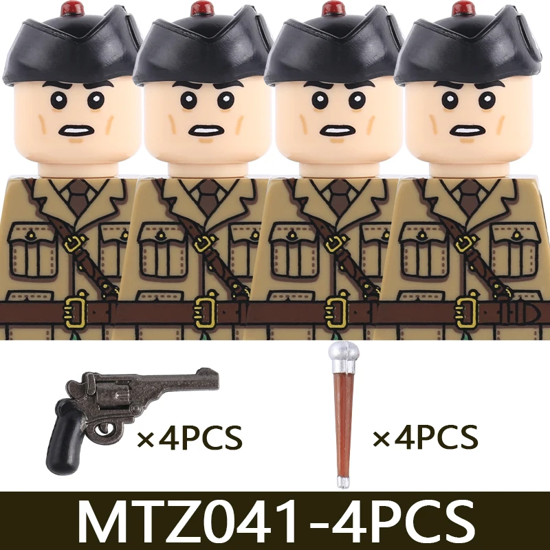 MOC Militärserie WW1 Preußische Britische Soldatenfiguren Bausteine Armee Infanterie Krieger Rucksack Zubehör Bausteine Spielzeug