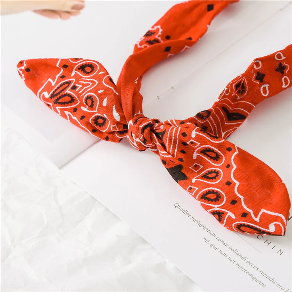

2Pcs Retro Rabbit Ear Hair Bands Elastic Knot Headbands Breathable Comfort Hair Hoop Protective for Washing Sports Daily Wear