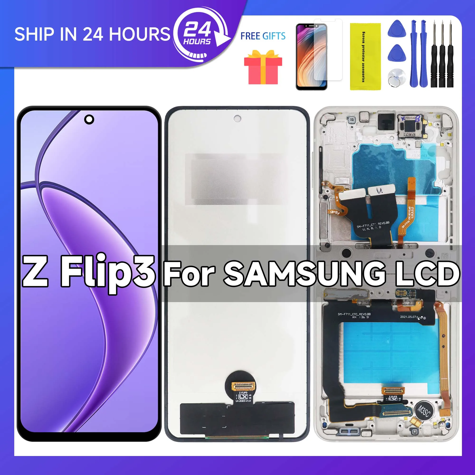 tft-lcd-for-samsung-z-flip-3-f926-f9260-display-digitizer-assembly-replacement-with-frame-for-samsung-z-flip3