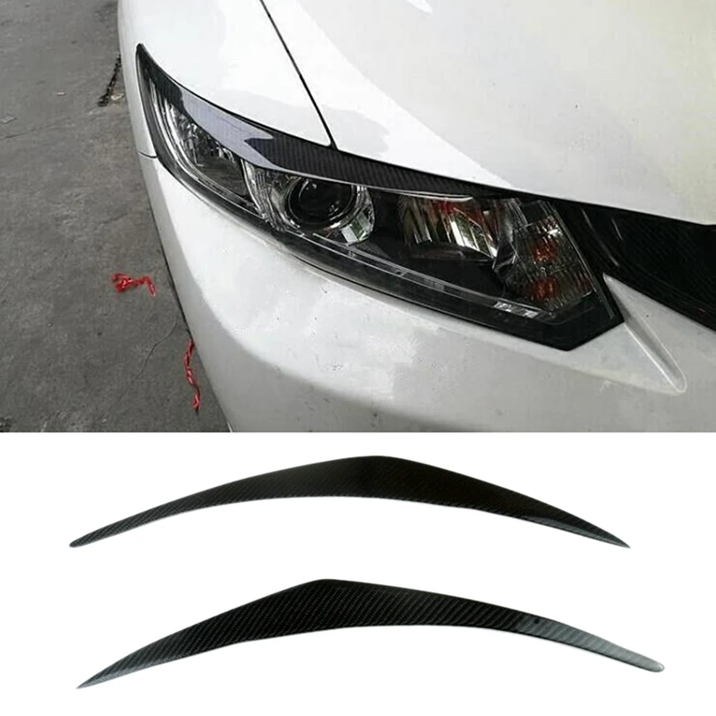 For Honda Civic 9Th 2012-2015 Carbon Fiber Headlights Eyebrows Sticker Decoration Trim