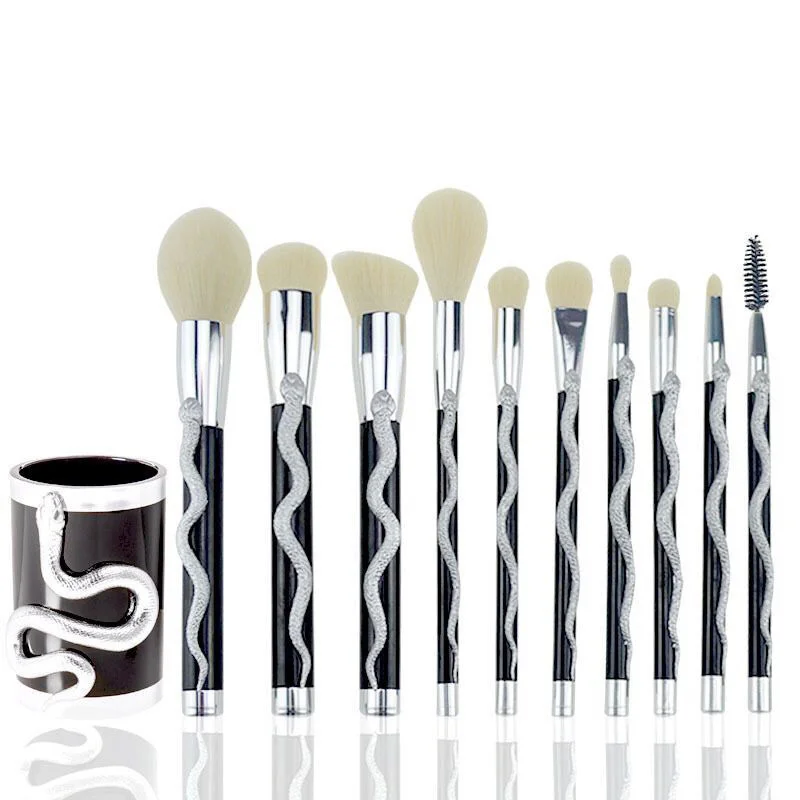 10 pcs/Set Soft skin-friendly nice the touch easy to color comfort stereto-handle makeup brush set