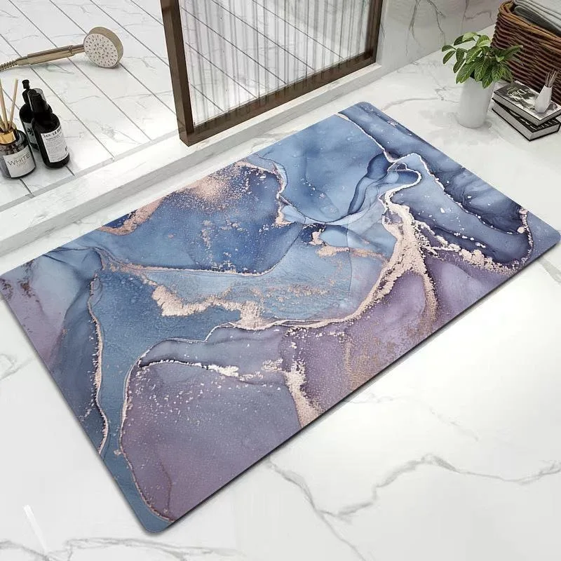 Marble Pattern Bathroom Absorbent Floor Mat Home Decoration Room Door Mat Bedroom Living Room Entrance Entrance Carpet