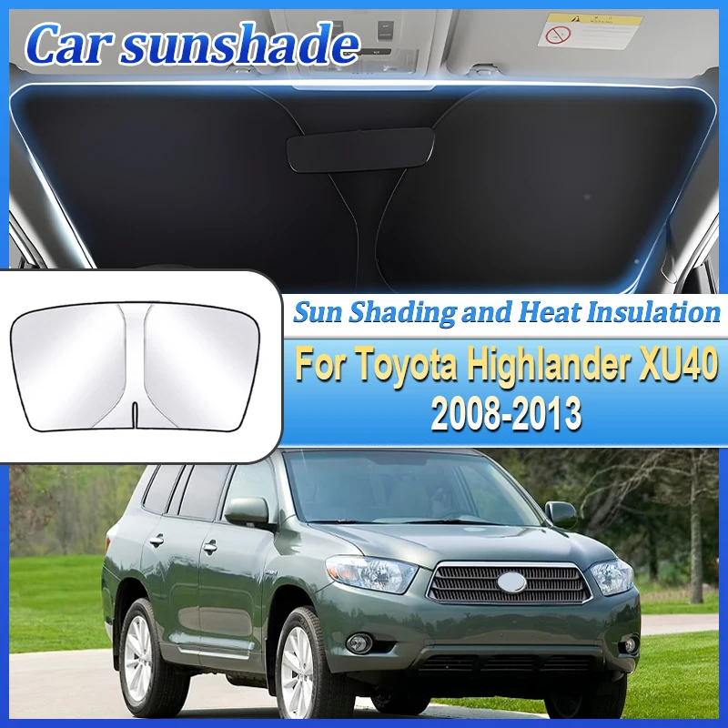 

Анти-УФ для Toyota Highlander XU40 2008 2009-2013, автомобильный солнцезащитный козырек, защитное стальное кольцо, солнцезащитный козырек на лобовое стекло, автоаксессуары